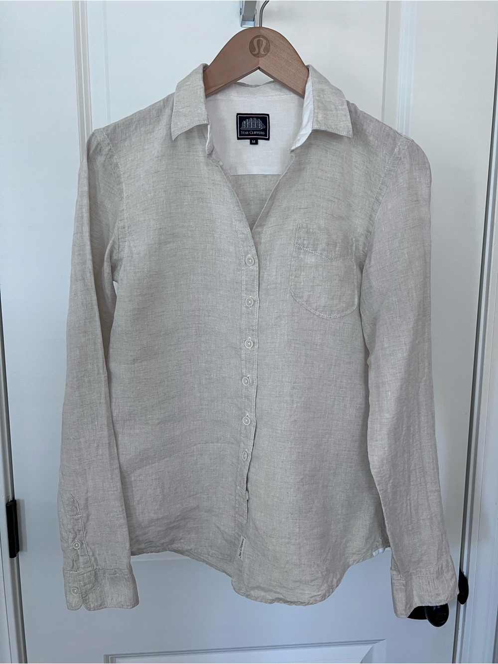 Star Clippers Flax Linen Buttondown Shirt Size Medium EUC